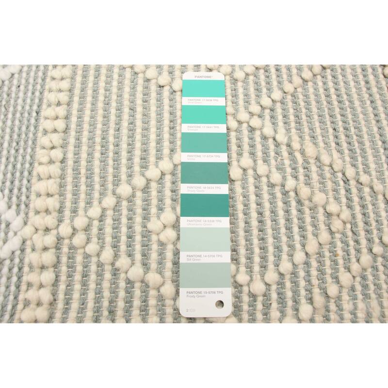 ECARPETGALLERY Braid weave Sienna Green Wool Rug - 5'0 x 8'2