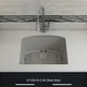 preview thumbnail 2 of 5, 23 Inch Lexicon Platinum Quartz Composite Drop-in Undermount D-Shaped Single Bowl Galaxy Concrete Kitchen Sink LP-2321D-C-SO