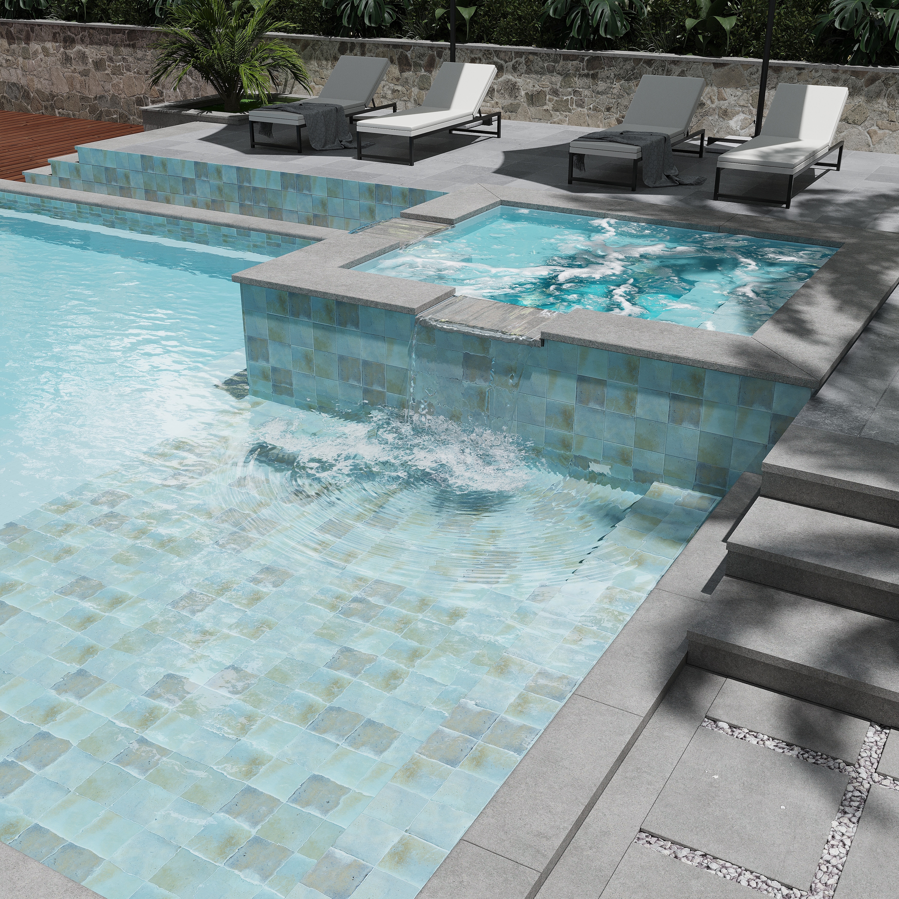 Zahara 6x6 Sky Blue Porcelain Zellige Square Wall and Floor Tile (5.38 sq ft/case) - 22 Pack