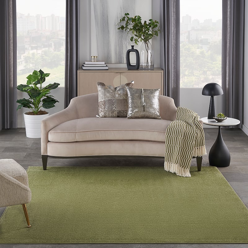 Nourison Modern Solid Indoor/Outdoor Area Rug - 7' Square - Green