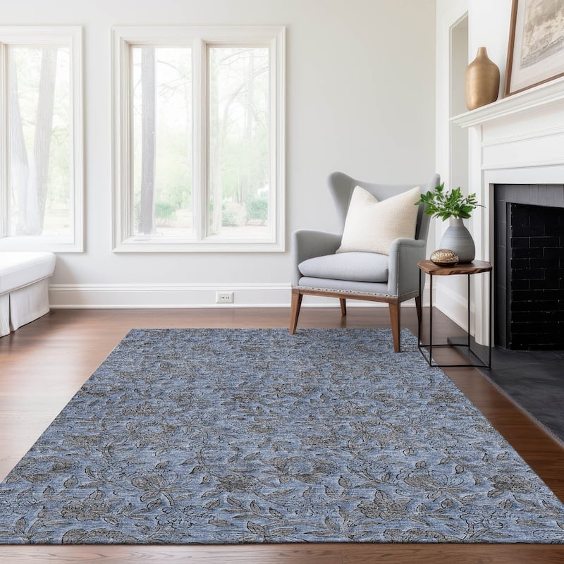 Machine Washable Indoor/ Outdoor Chantille Floral Rug