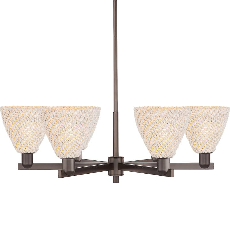Innovations Lighting 716-6CR-12-24 Natural Ballston Dome Chandelier - Oil Rubbed Bronze / Natural