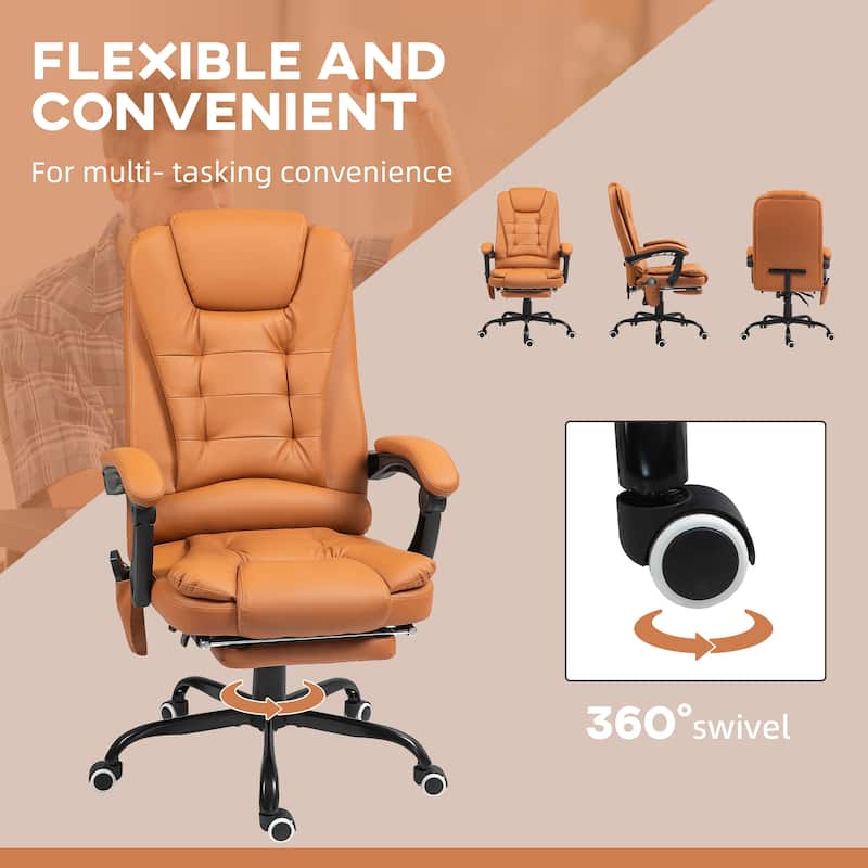 Vinsetto 7-Point Massage Office Chair High Back Executive Recliner - N/A