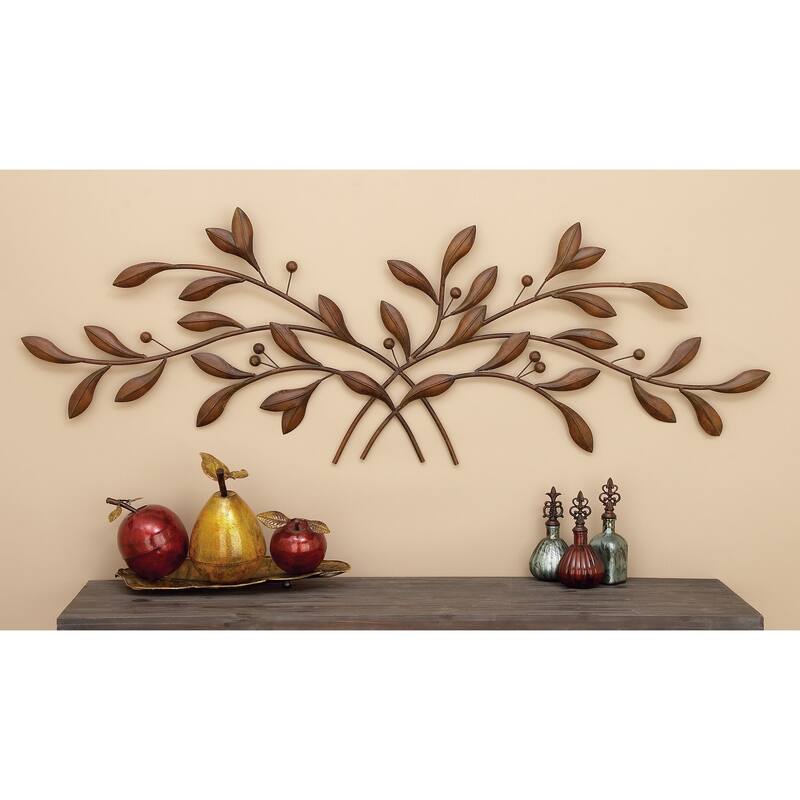 Brown Metal Leaf Home Wall Decor