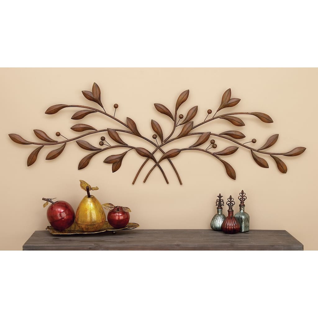 Brown Metal Leaf Home Wall Decor