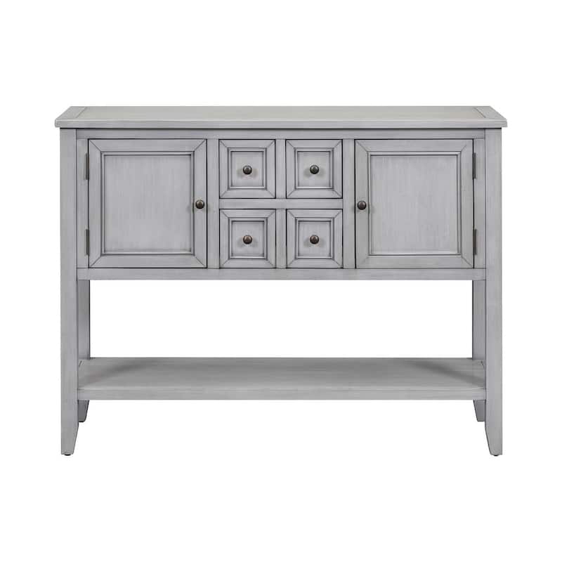 46 "W Modern Vintage Storage Dresser with Four Small Drawers and Bottom Shelf