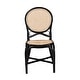preview thumbnail 3 of 8, Ayana Mid-Century Modern Two-Tone Black and Natural Brown Rattan Dining Chair