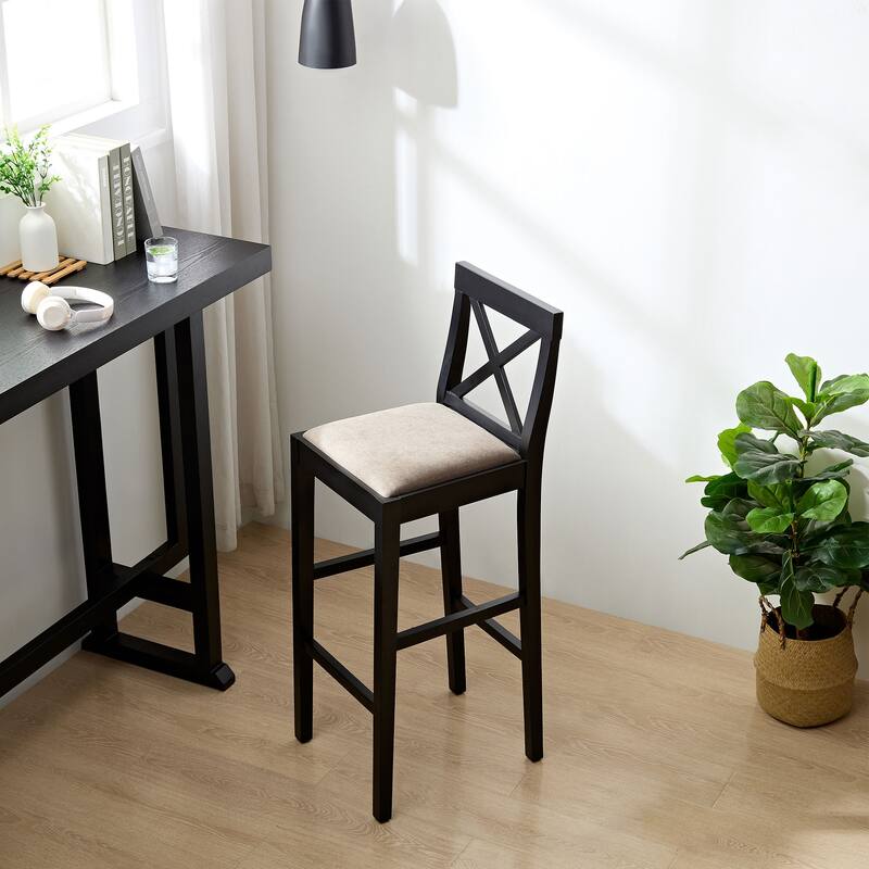 Bar Chair Counter Height Stool With Backrest
