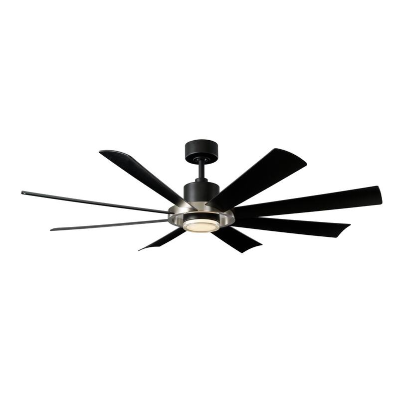 Aura Indoor or Outdoor 8-Blade 60in Smart Ceiling Fan - 60 - Brushed Nickel/Matte Black