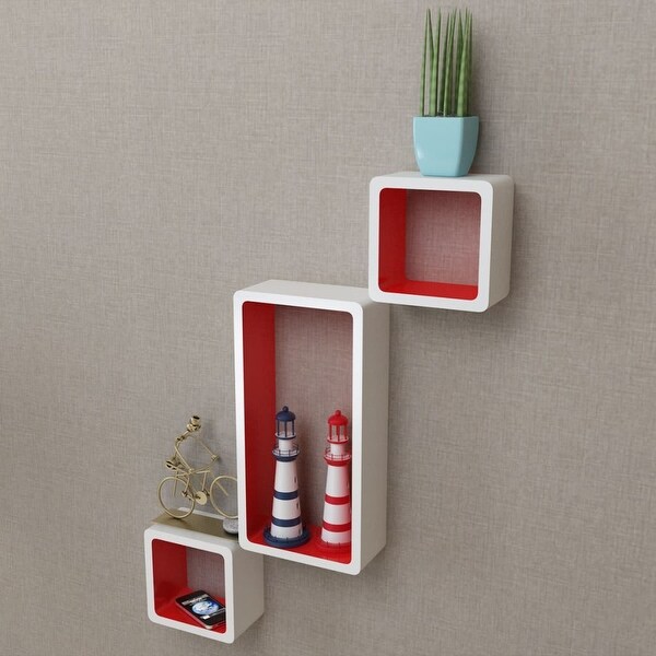 Costway 3pc Floating Wall Shelves Shelf Display Decor Storage Black Mdf