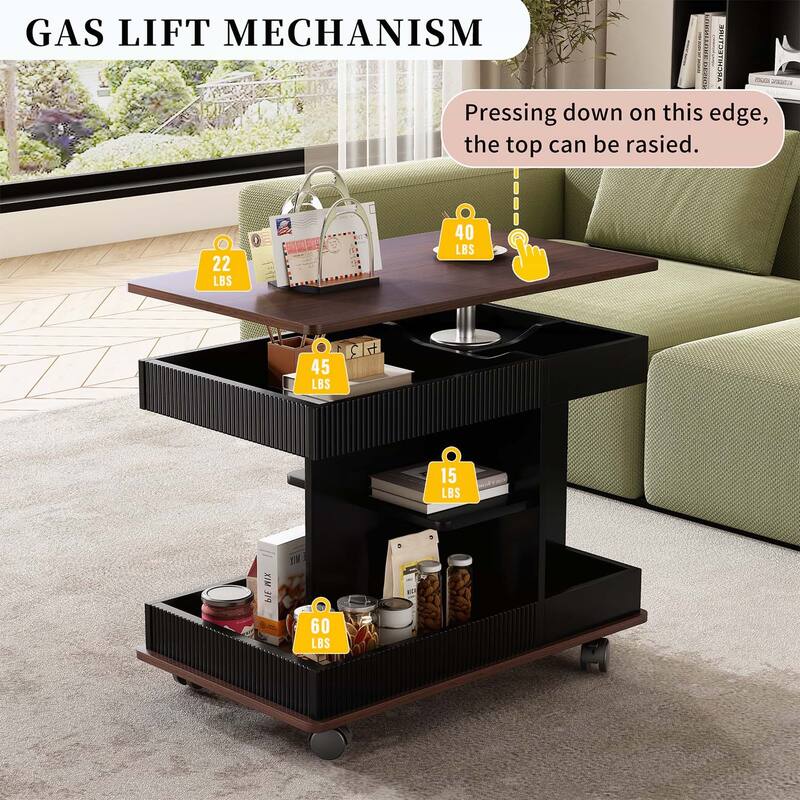 Modern End Table with Wheels