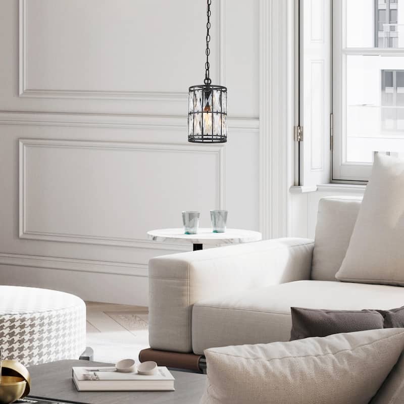 Cirstal Modern Crystal 1-Light Pendant Kitchen Island Light for Dining Room - D5.5"xH10"