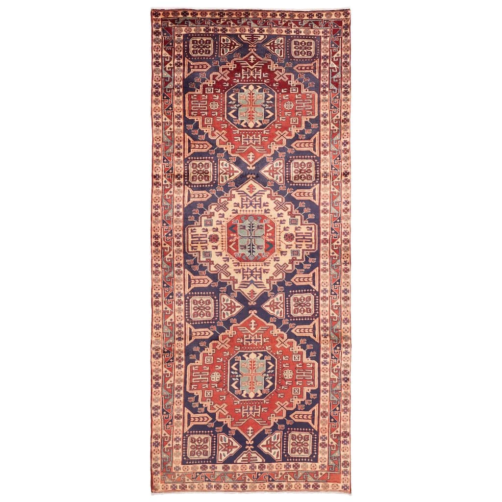 ECARPETGALLERY Hand-knotted Konya Anatolian Navy Wool Rug - 4'2 x 10'4