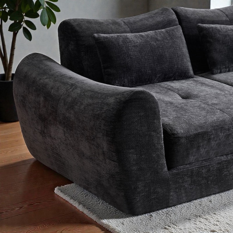 Modular Cloud Sofa, Convertible Folding Sofa Bed, 3-Seat Cushioned Sectional Couch for Living Room Bedroom