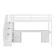 preview thumbnail 13 of 15, Twin Size Loft Bed with Desk and Double Storage Drawers, White