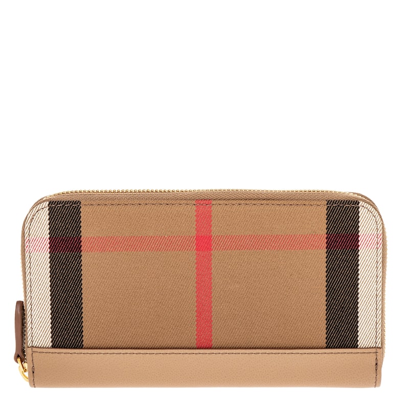 Burberry House Check Zip Around Wallet - Chestnut Beige