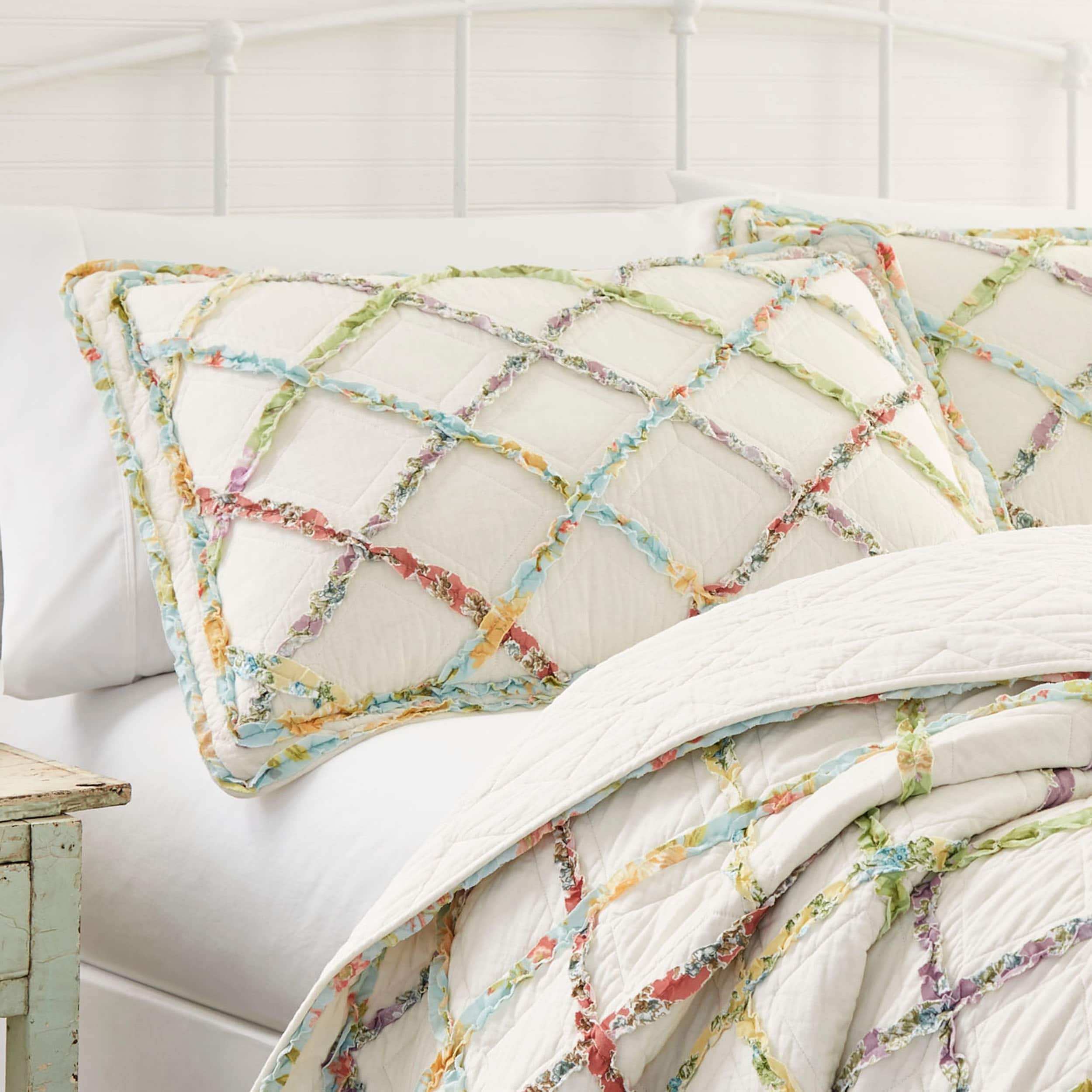 Laura Ashley Ruffled Garden Multicolor Standard Pillow Sham On Sale