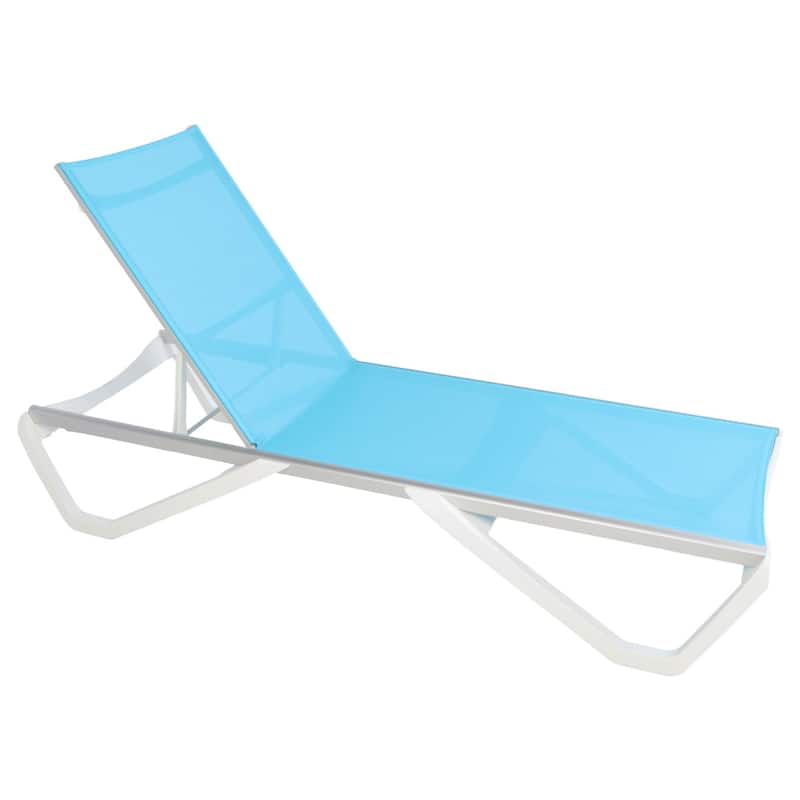 Furnish Theory Seabreeze Deck Patio Sunloungers Lounge Chairs Outdoor Chaise Lounges (Various Frame & Mesh Colors; Set of 2)