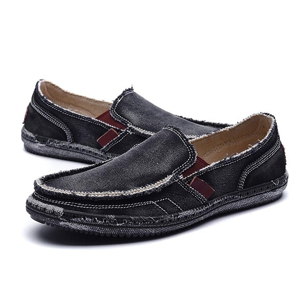 CASMAG Mens Casual Cloth Shoes Canvas Slip on Loafers Leisure Vintage ...