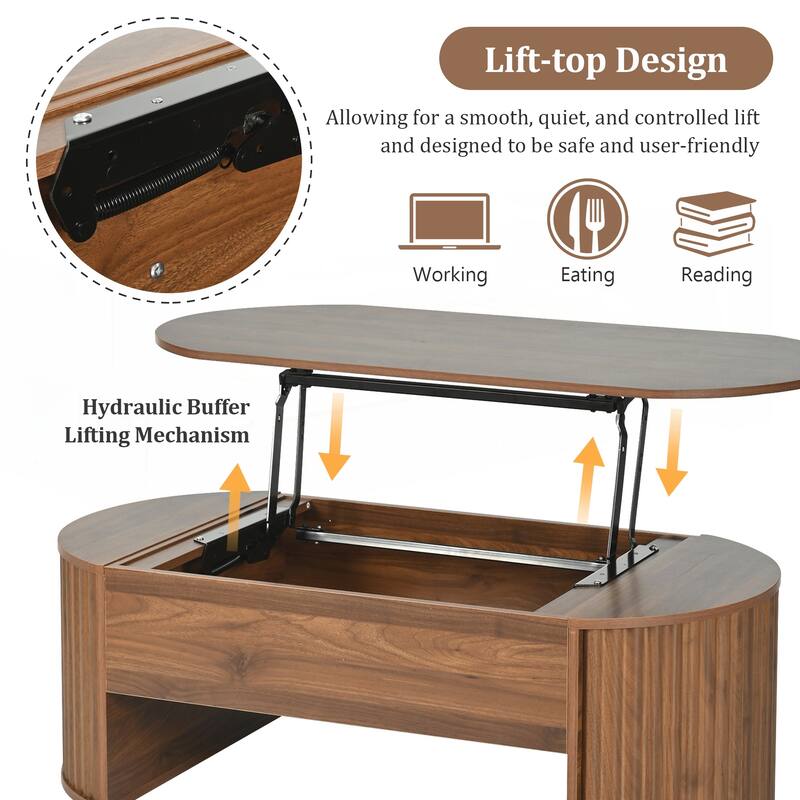 Lift Top Coffee Table with Hidden Compartment