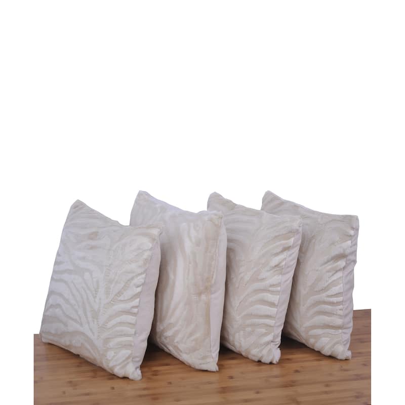 Serenta EmbossedMink 4 Pcs Throw Pillow Cushion Case Cover Shell Set - Ivory