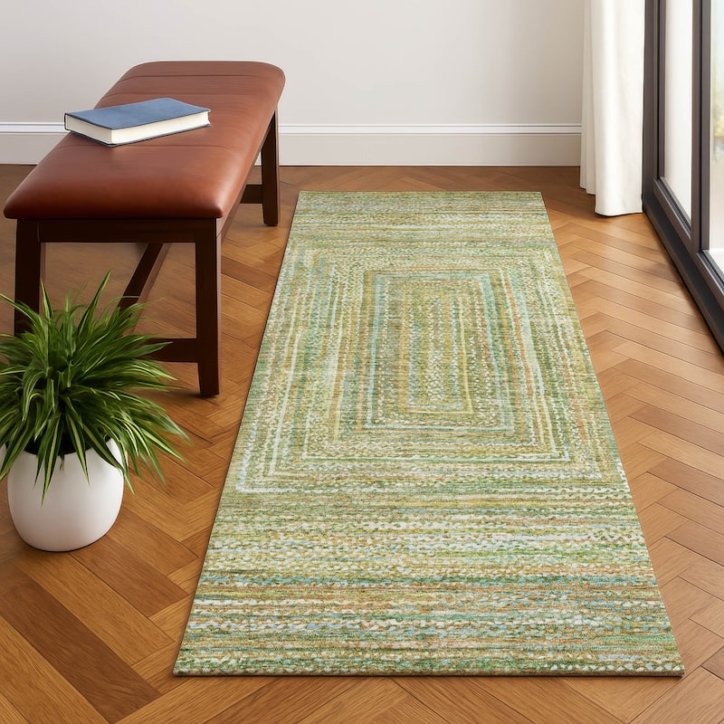 Premium Washable Super Soft Modern Dimensions Mayfield Rug - Aloe - 2'3" x 7'6"