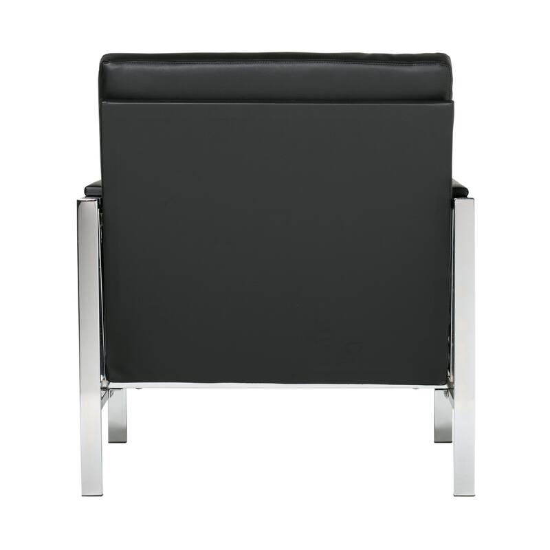 Strick & Bolton Regina Metal and Bonded Leather Mid Century Accent Chair