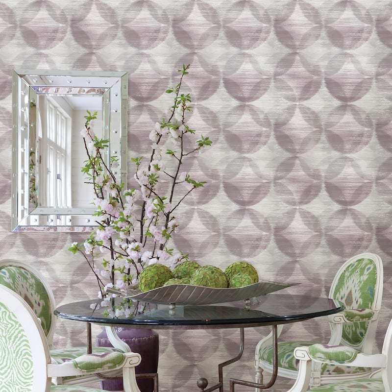 A-Street Prints Alchemy Purple Geometric Wallpaper