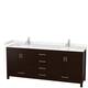 Option Espresso, Carrara Cultured Marble Top, Chrome Trim