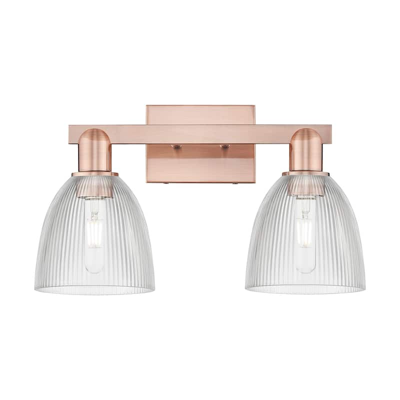 Innovations Lighting 716-2W-11-17 Castile Vanity Castile 2 Light 17" - Antique Copper / Clear