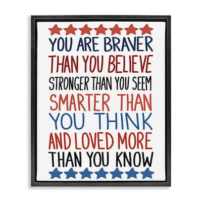 Stupell Bold Self Confidence Phrases Framed Floater Canvas Wall Art Design By Sweet Melody Designs