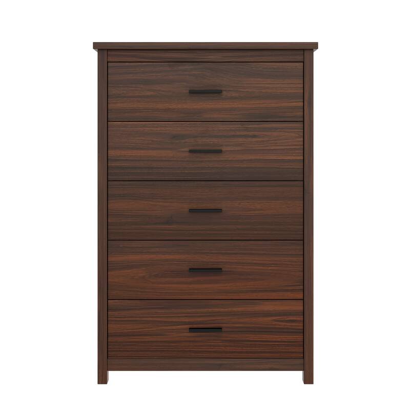 Queen Size Low-Profile Platform Bed with 2 Nightstand and 1 Dresser