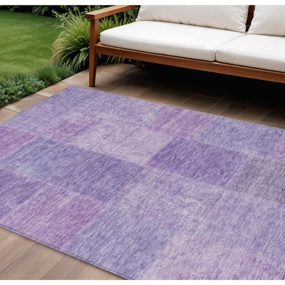 HomeRoots Patchwork Transitional Rectangle Outdoor Rug