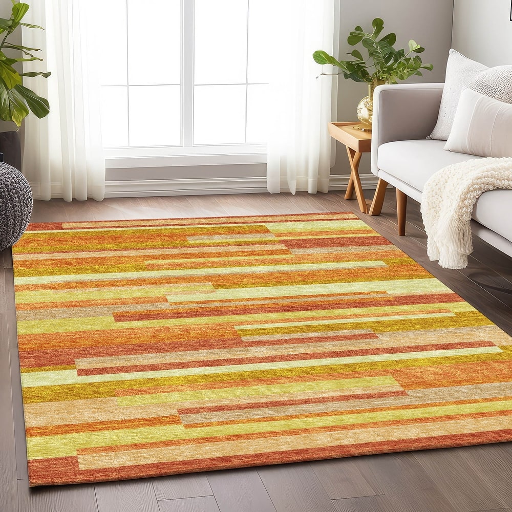 Premium Washable Super Soft Stripes Stacked Mayfield Rug