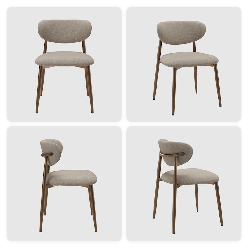 RENEWLINE Mid-Century Modern Tapered Dining Chairs with Upholstered Seat & Iron Frame