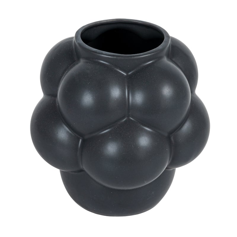 Stoneware Vase with Raised Dots and Matte Finish - 8.1"L x 8.1"W x 8.3"H