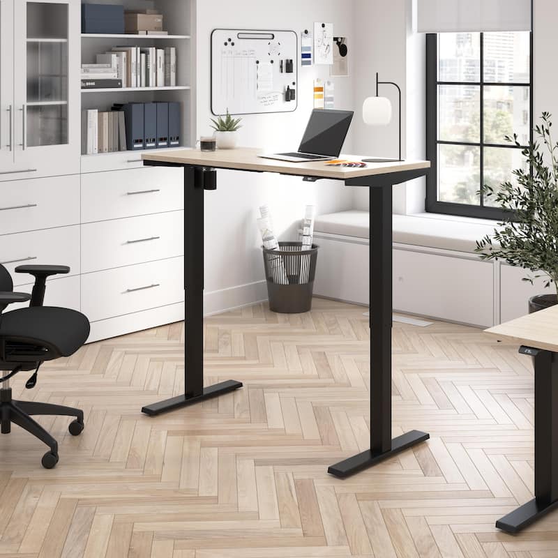 Bush Business Furniture Move 40 Series 48x24 Adjustable Standing Desk - Natural Elm/Black Powder Coat