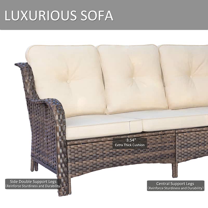 9 Piece Outdoor Wicker Patio Conversation Swivel Chairs Furniture Sets