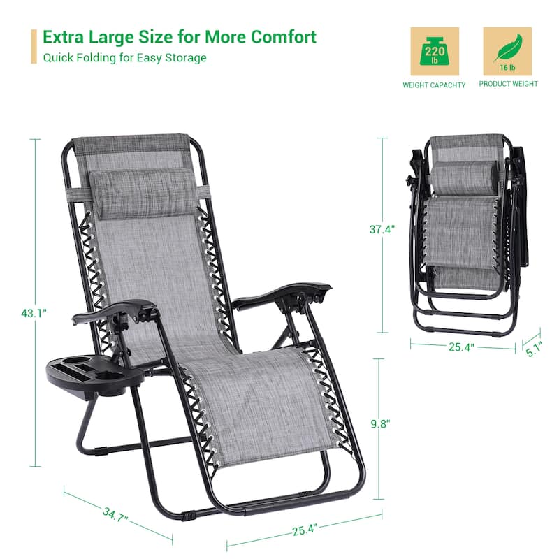 LIVOOSUN Zero Gravity Patio Chairs (Set of 2)