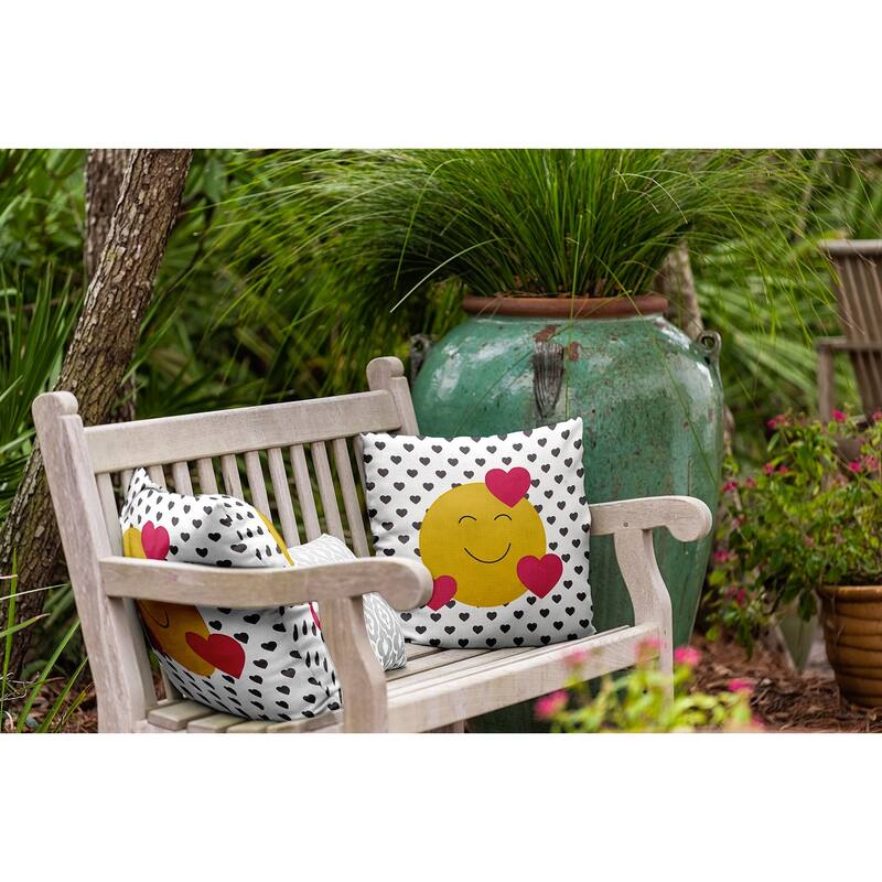 Love Emoji Valentines Day Decorative Throw Pillow