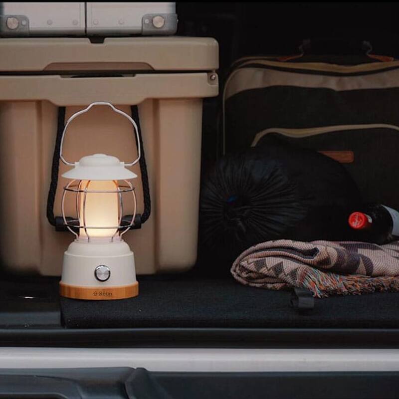 Kibun by Bulbrite S'mores Cordless LED Outdoor Table Lamp + Dimmer Built-in Rechargeable Battery 3-Level Brightness + Power Bank