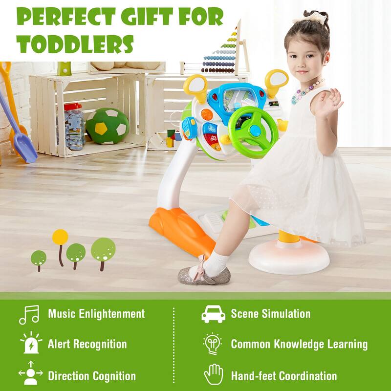 Kids Pretend Ride on Toy Driver Simulation Car Toddler Gift - Colorful