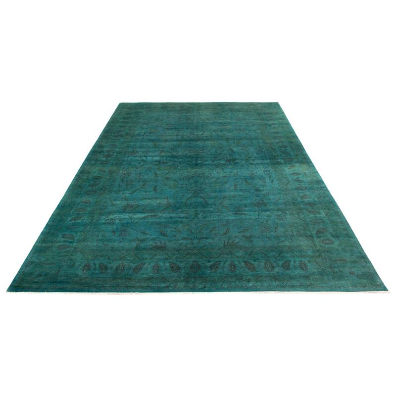 ECARPETGALLERY Hand-knotted Vibrance Mint Wool Rug - 9'11 x 14'0