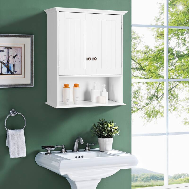 Costway Wall Mount Bathroom Cabinet Storage Organizer Medicine Cabinet