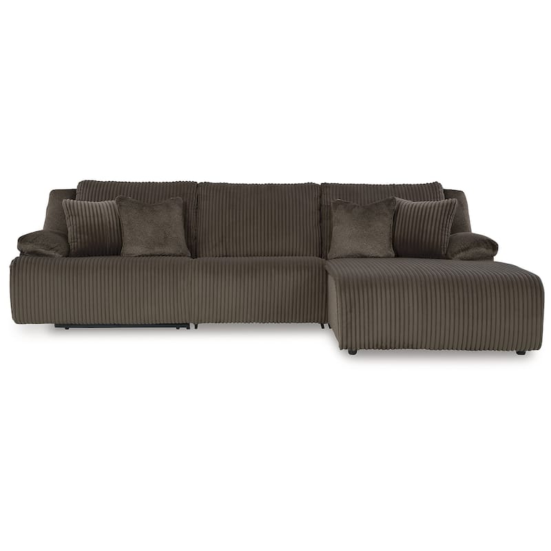 Signature Design by Ashley Top Tier 3-Piece Reclining Sectional with Chaise - 128"W x 74"D x 41"H