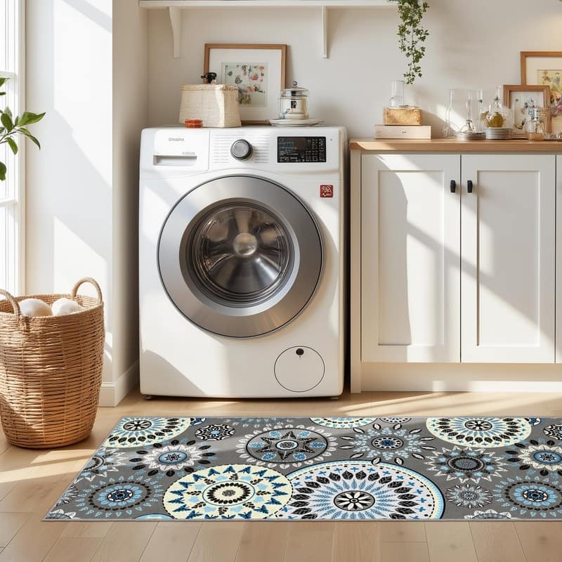 Boho Kitchen Rugs Non-Slip Washable Farmhouse Kitchen Mat 3 Piece Set - 20"x32"+20"x48"+20"x59"