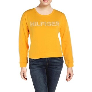 tommy hilfiger yellow sweatshirt women's