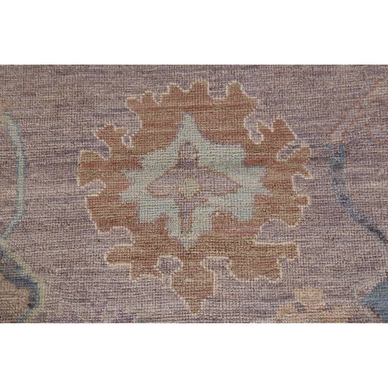 Hand Knotted Oriental 100% Wool Carpet Transitional All-Over Greys & Charcoal Oushak Area Rug - 9' 9'' X 8' 1''