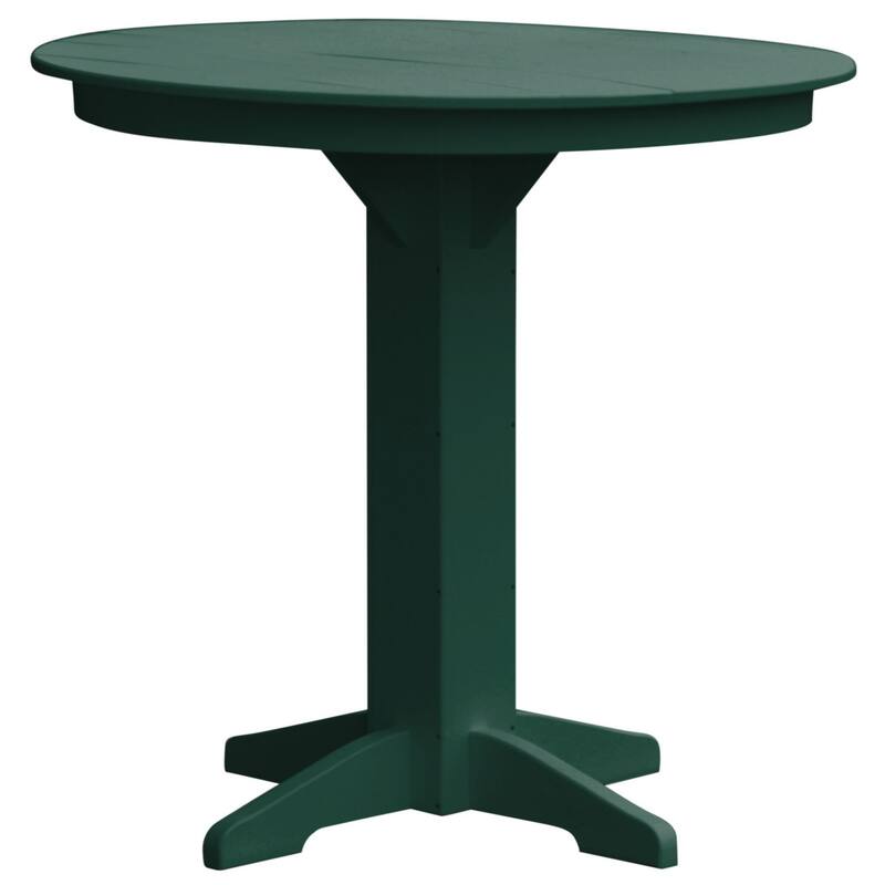 Poly Lumber Round Bar Table - 44" - Turf Green