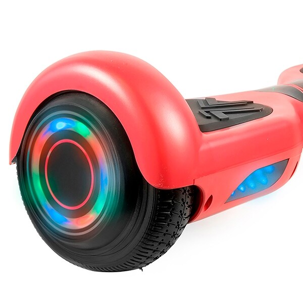 Hoverboard with LED Wheels Rims and Bluetooth Speakers in Red